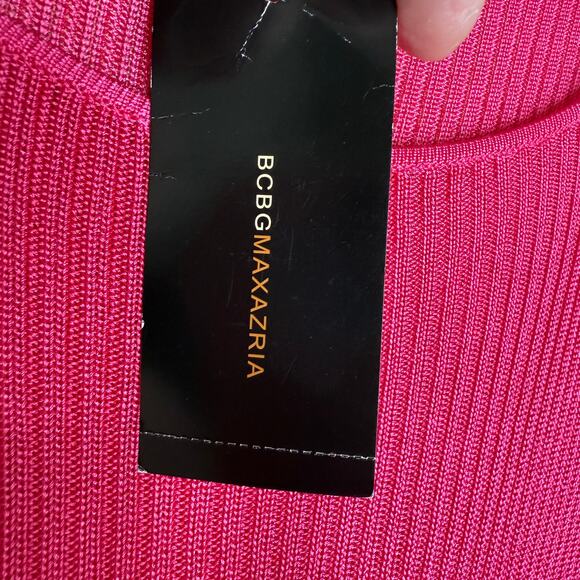 BCBGMAXAZRIA NWT Silk Blend Peplum Sweater Top Pink Long Sleeve Women’s XL $160 - Picture 13 of 13